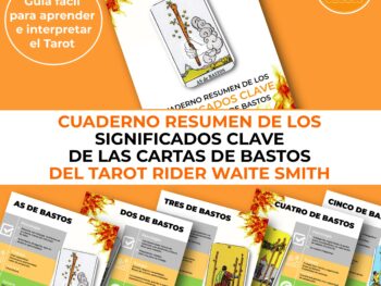 Cuaderno resumen significados Tarot palo de Bastos Rider Waite Smith