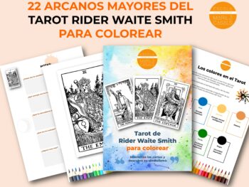 Cartas del Tarot Rider Waite Smith para colorear + hojas de notas para cada carta